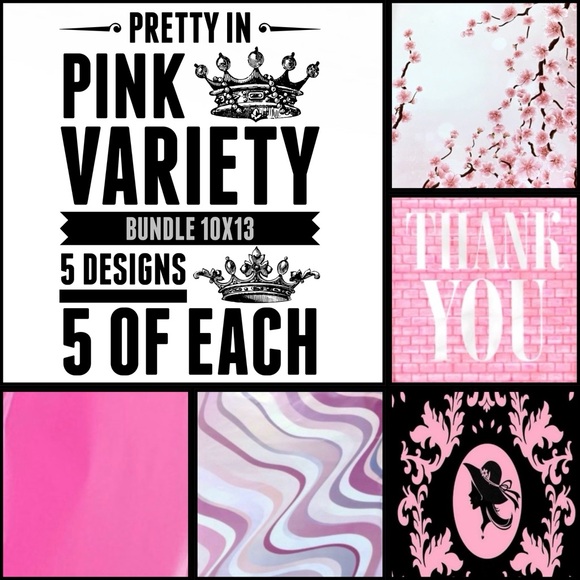 Other - 25 10x13 Poly Mailers Pretty in Pink Variety Bundle vintage lady, brick, blossom